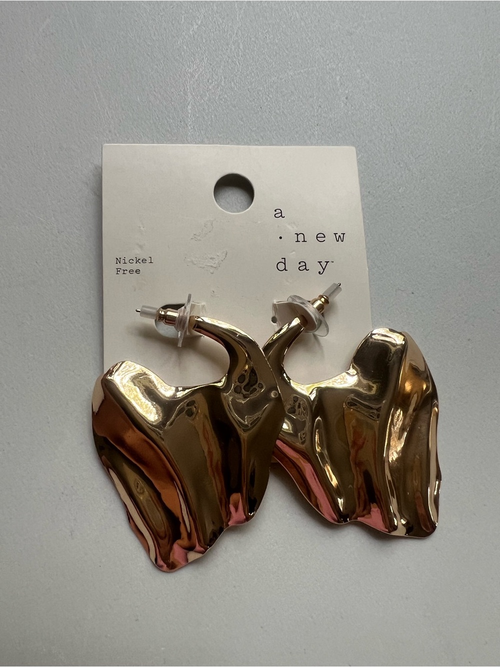 a new day Gold Organic Wavy Drop Earrings